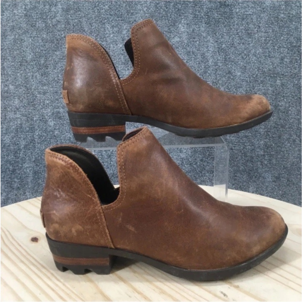 Sorel Lola II Tan Leather Ankle Booties - Picture 2 of 2